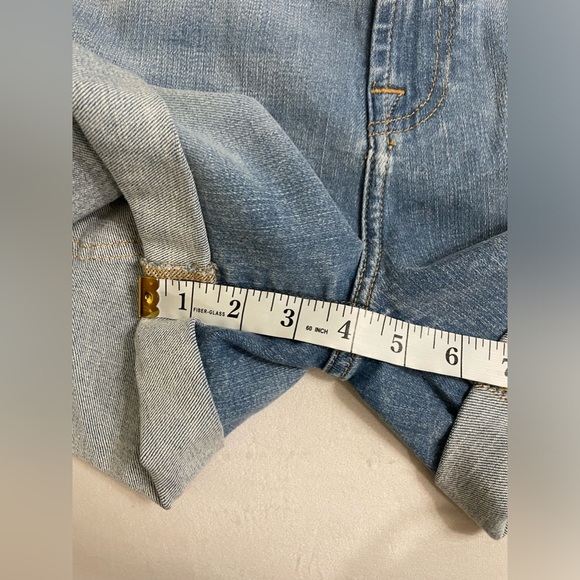 NWT 7 For ManKind Broken Twill Mid Roll Denim Shorts Coco Drive Size 26 - Picture 15 of 16